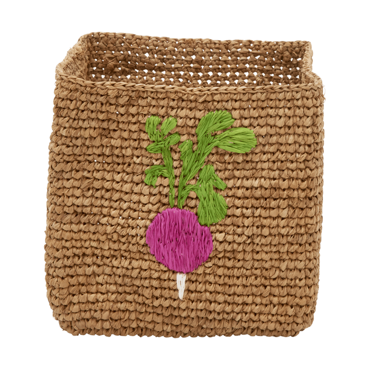 Rice raffia opbergmand 2-delig, Radish Embroidery-Tea RICE