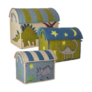 Rice raffia opbergmand 3-delig - New Dinosaur Theme - RICE