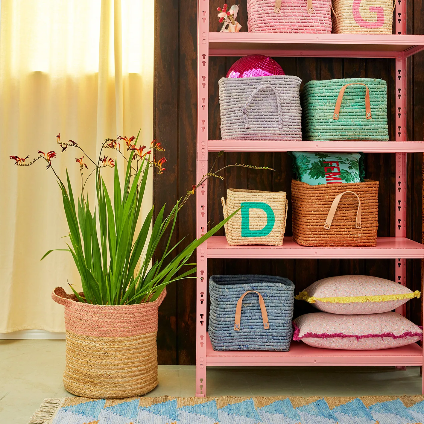 Rice raffia opbergmand, Bruin RICE