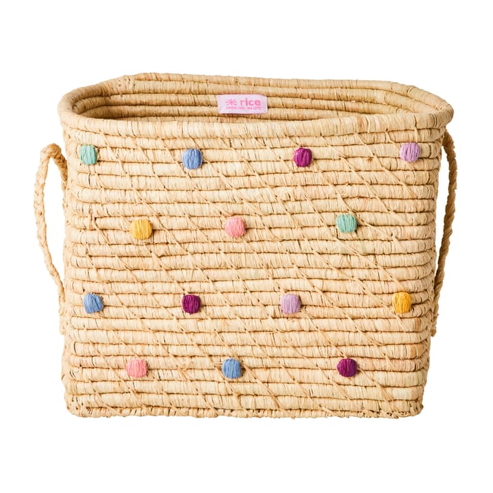 Rice raffia opbergmand gestippeld, Dance out colors RICE