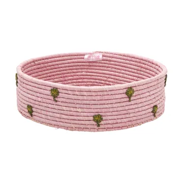 Rice raffia opbergmand laag Ø35 cm - Pink - RICE