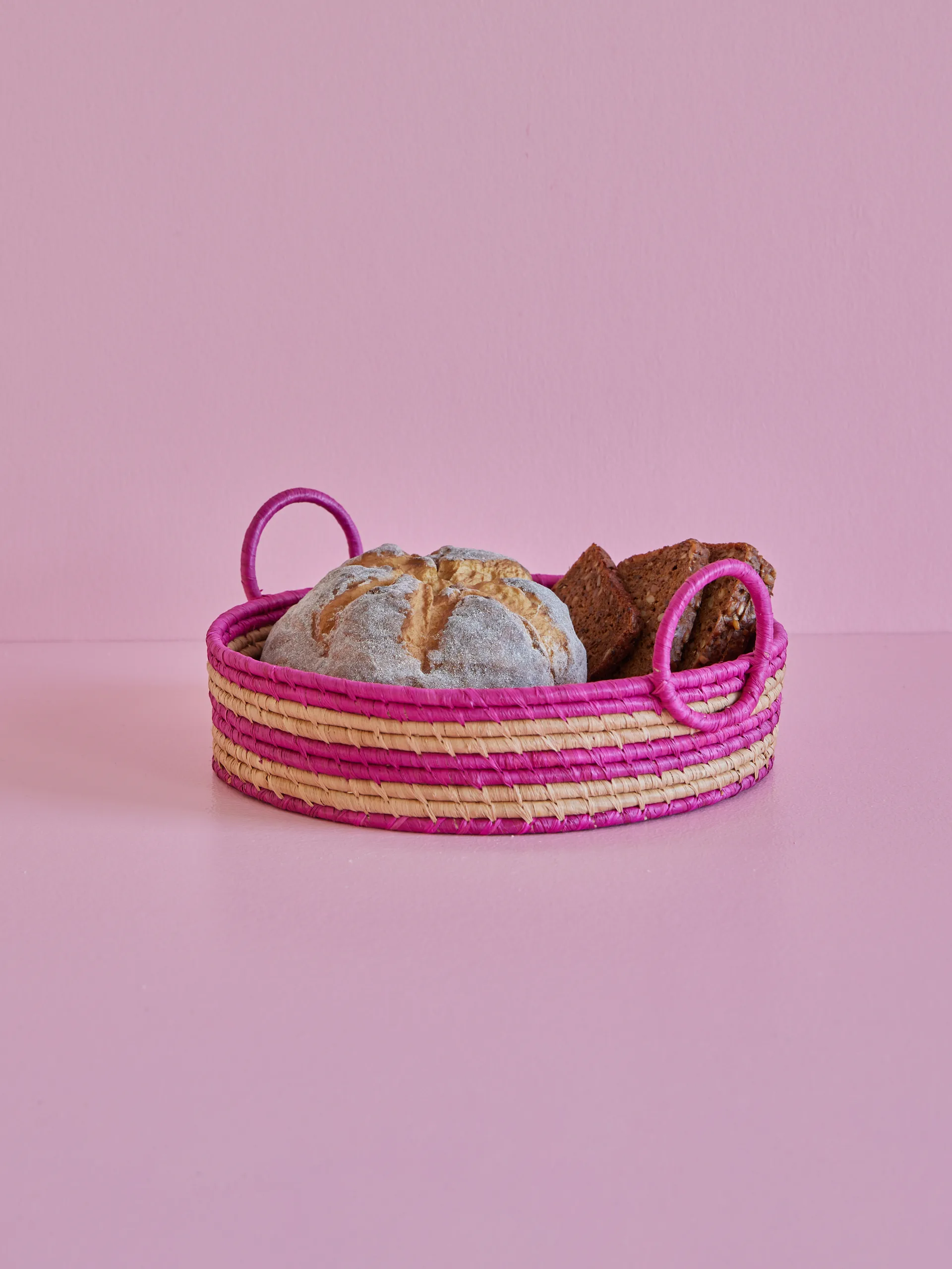 Rice raffia ronde broodmand, Aubergine RICE