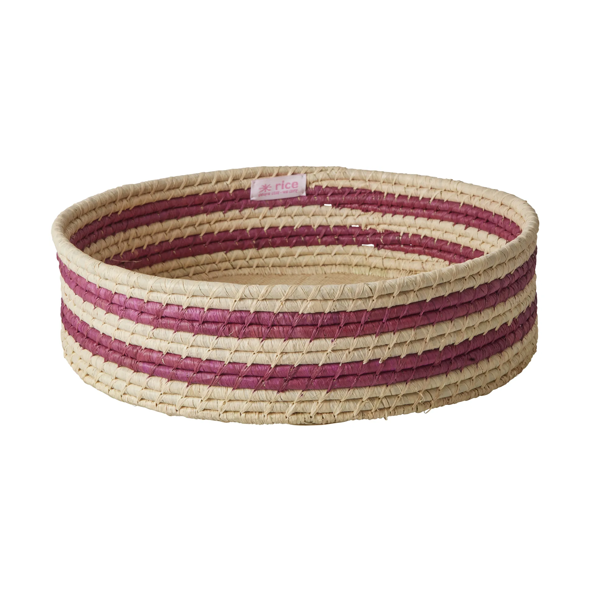 Rice raffia ronde opbergmand large, Aubergine RICE