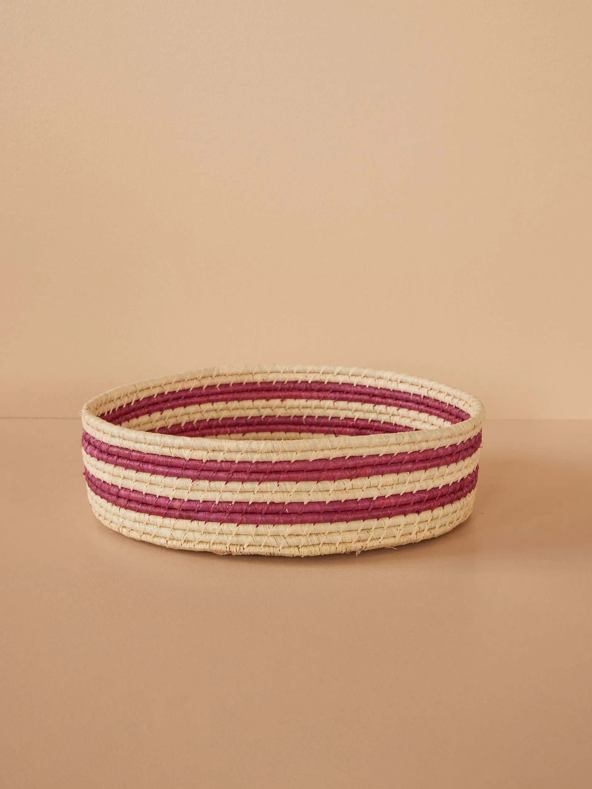 Rice raffia ronde opbergmand large, Aubergine RICE