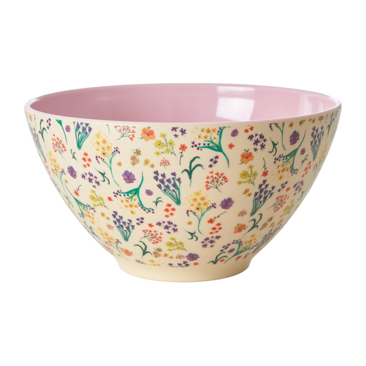 Rice saladekom melamine o26,5 cm Wild flowers | Scandinavisch Interieur | Saladeschalen | Roze