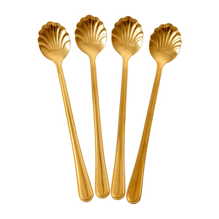 Rice Seashell lattelepel 19 cm 4-pack - Gold - RICE