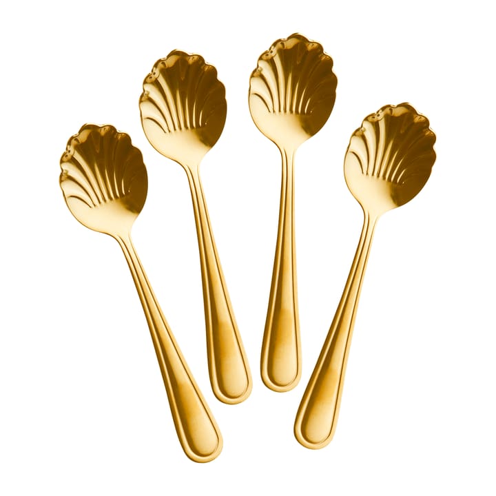 Rice Seashell theelepel 14 cm 4-pack - Gold - RICE