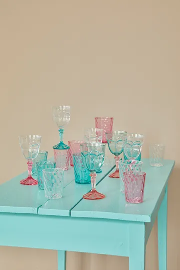 Rice Two Tone wijnglas acryl 26,6 cl - Clear-mint - RICE