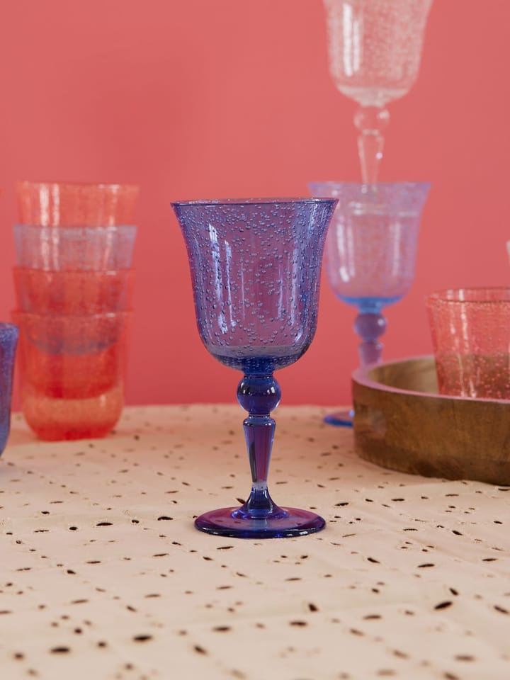 Rice wijnglas bubble design 36 cl, Blue RICE