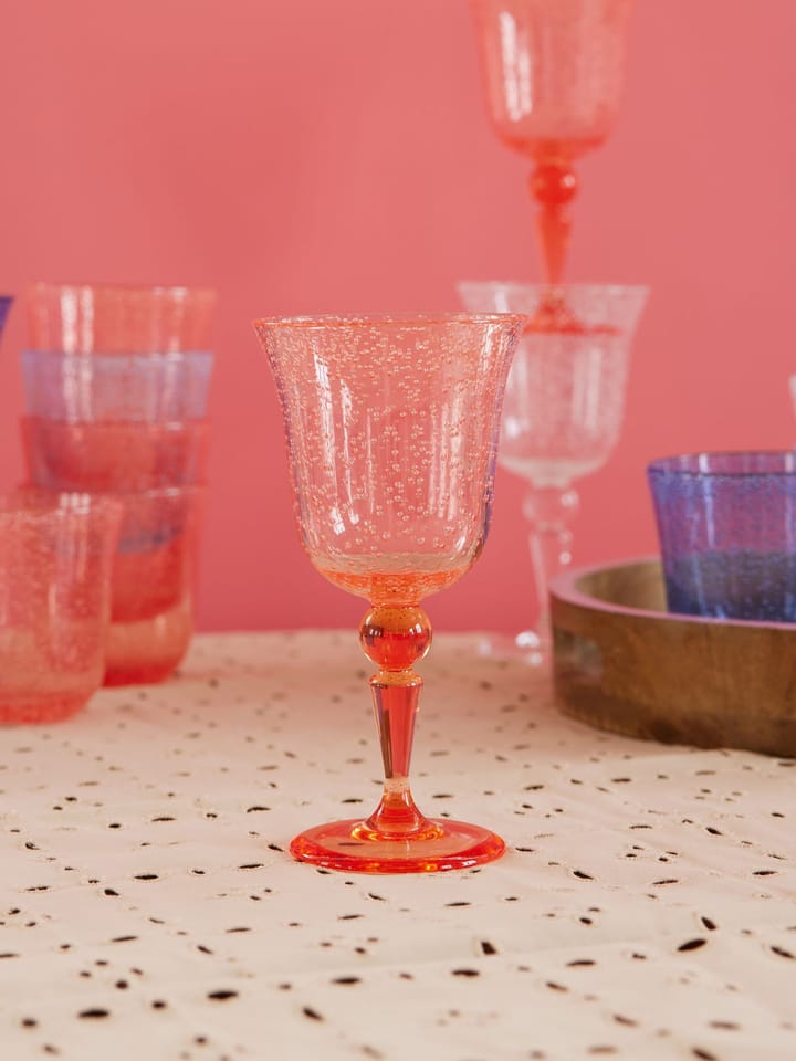Rice wijnglas bubble design 36 cl, Peach RICE