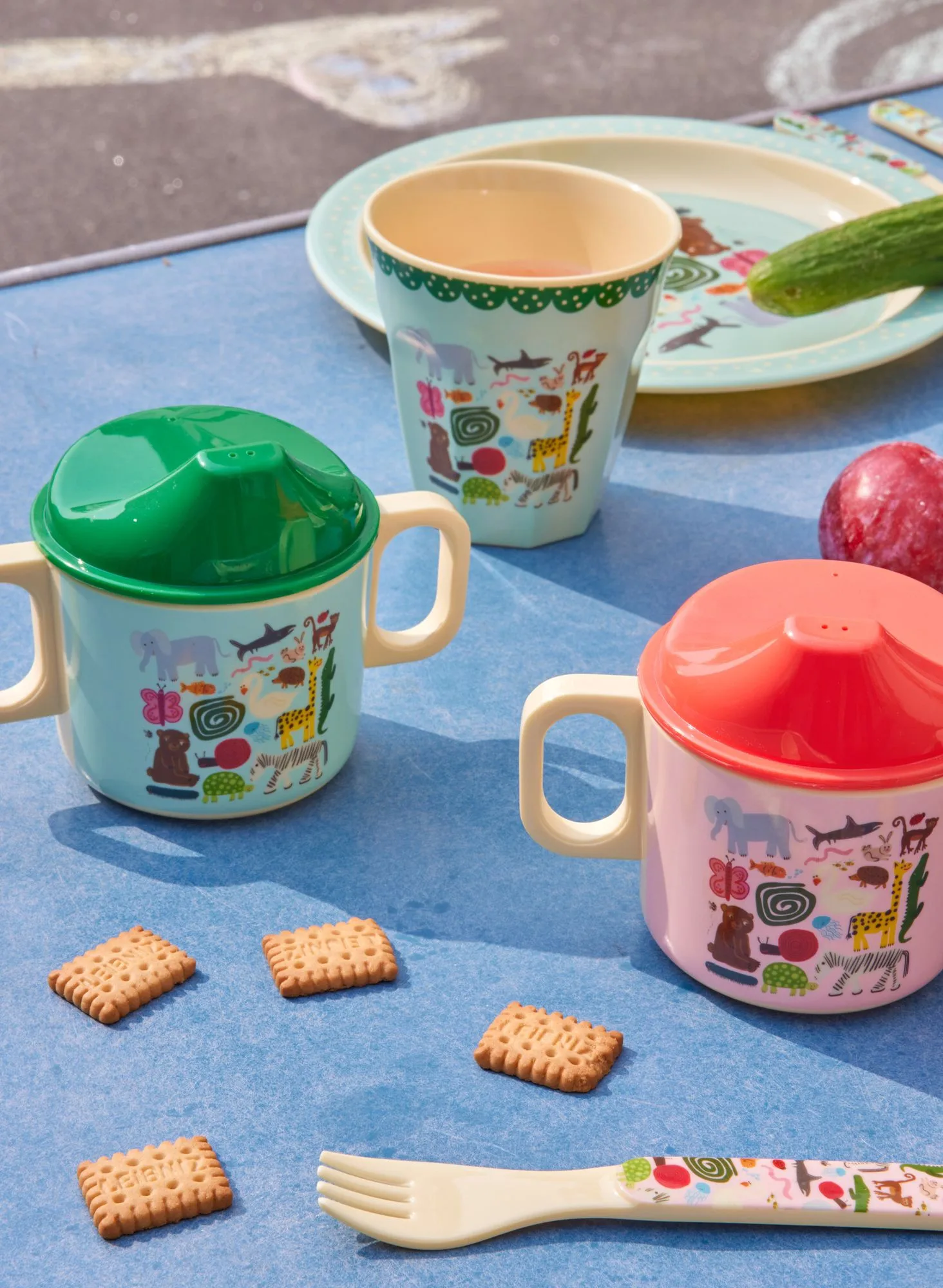 Rice wildlife kinderbeker met twee handvatten 25 cl, Mint RICE