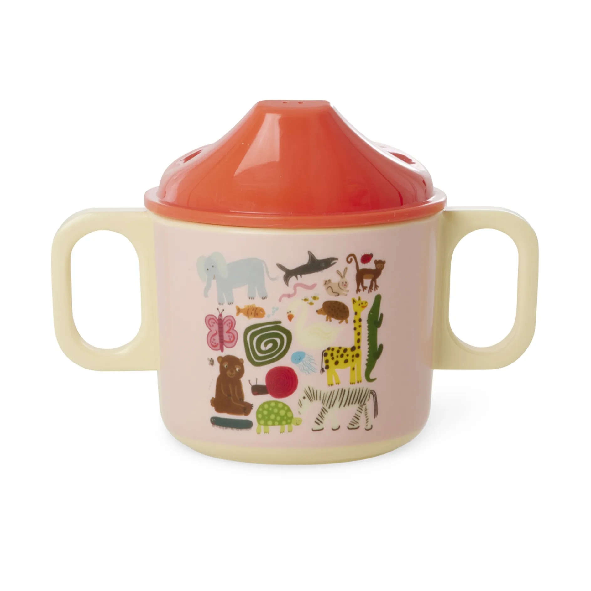 Rice wildlife kinderbeker met twee handvatten 25 cl, Pink RICE