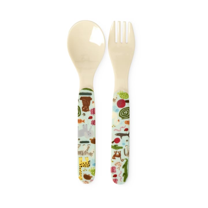 Rice wildlife kinderbestek 2-delig - Mint - RICE