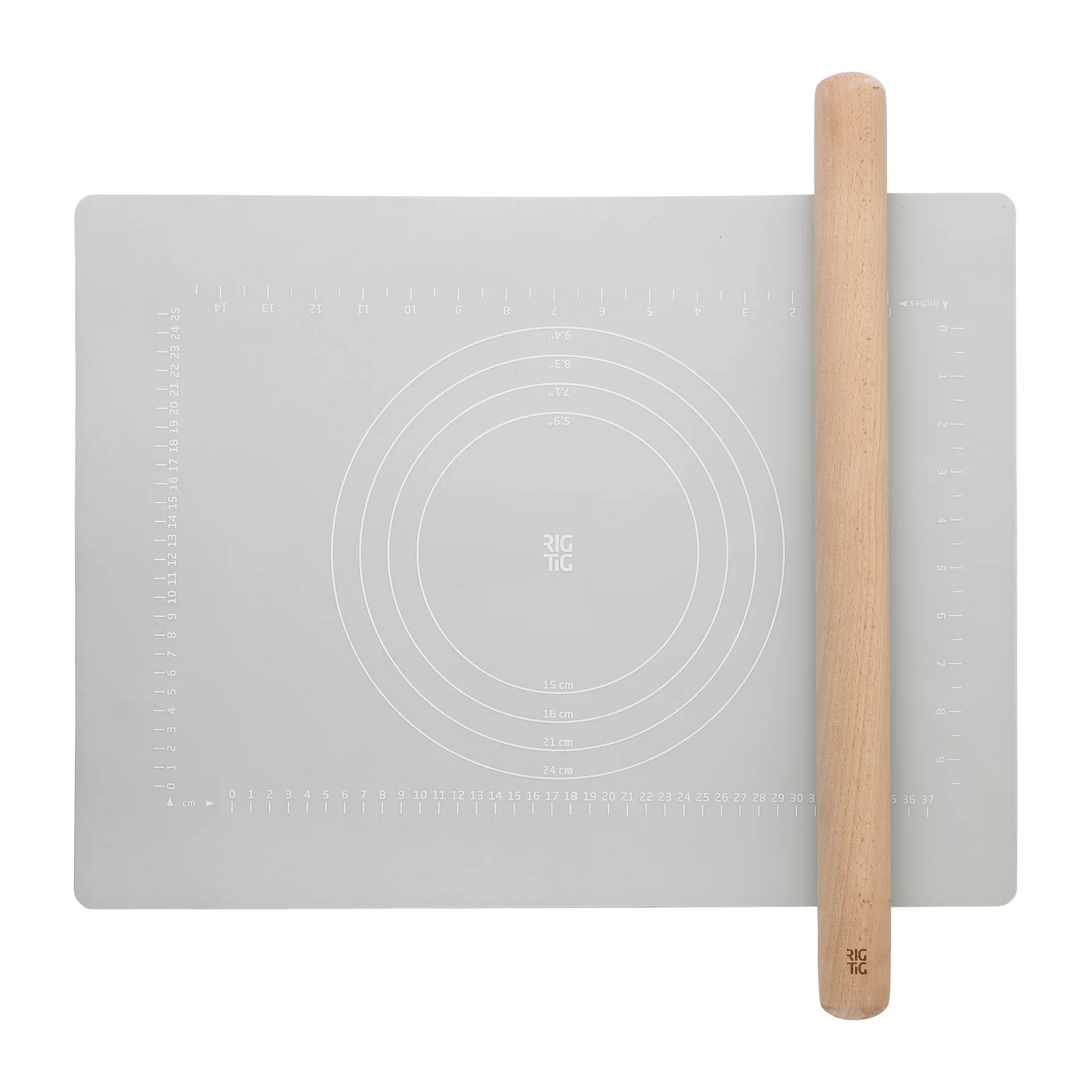 BAKE-IT deegroller en bakmat, Light grey RIG-TIG