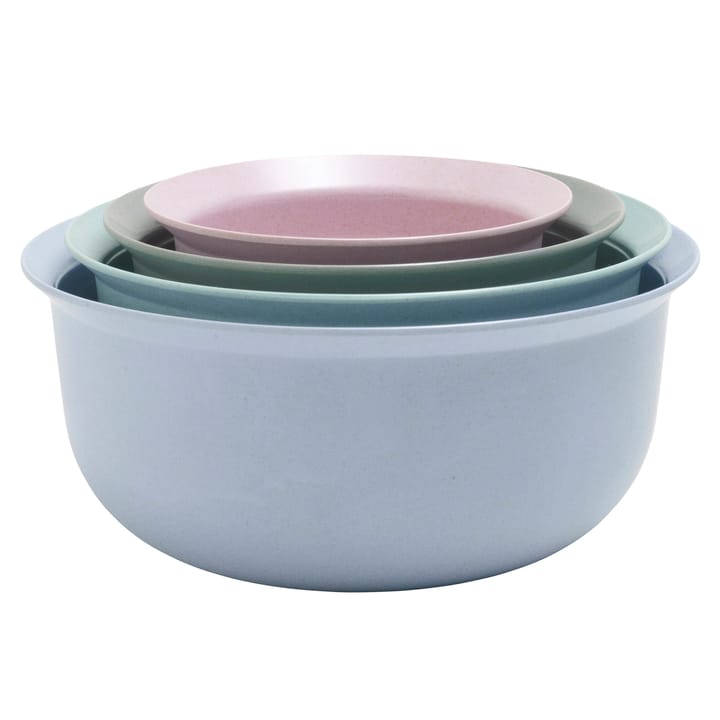 MULTI kommenset 4-delig, Blauw-groen-roze RIG-TIG