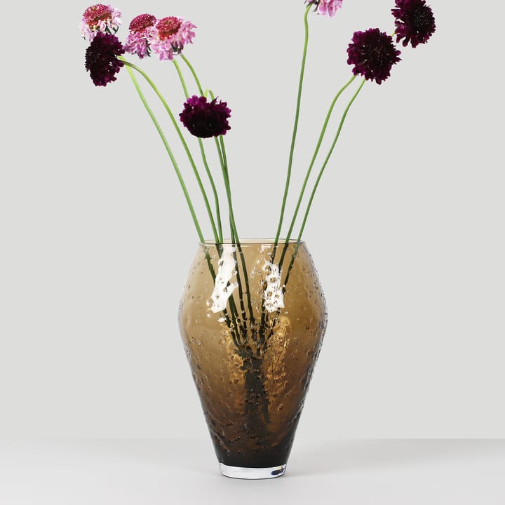 Crushed glazen vaas large, Sepia brown Ro Collection