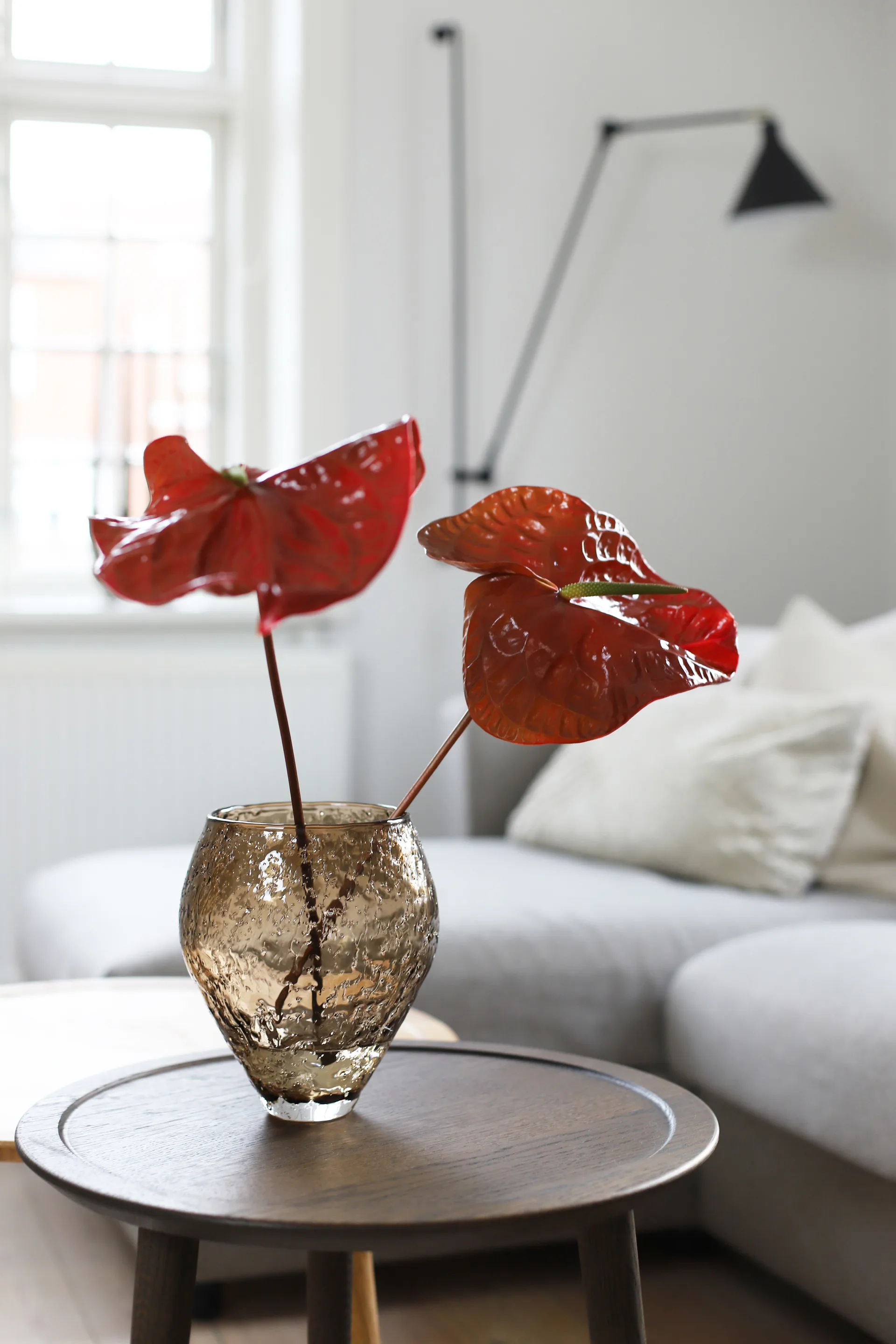 Crushed glazen vaas medium, Sepia brown Ro Collection