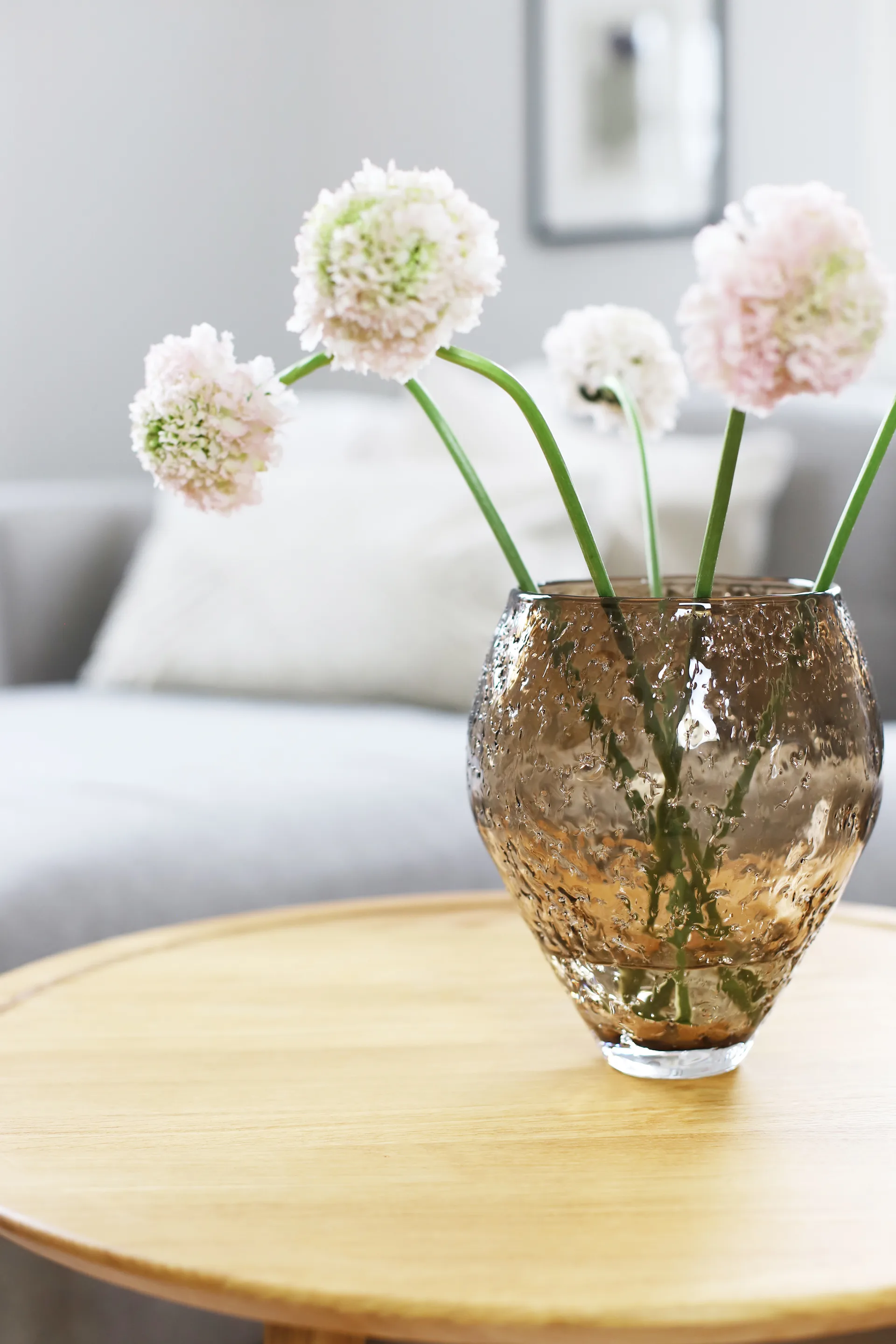 Crushed glazen vaas medium, Sepia brown Ro Collection