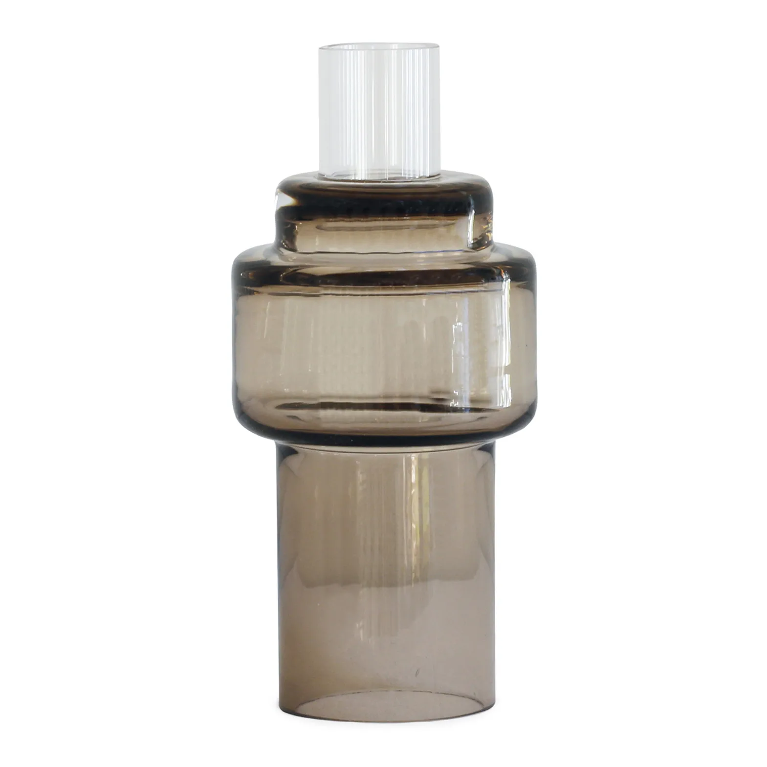 Glass candlestick no. 55, Sepia brown Ro Collection