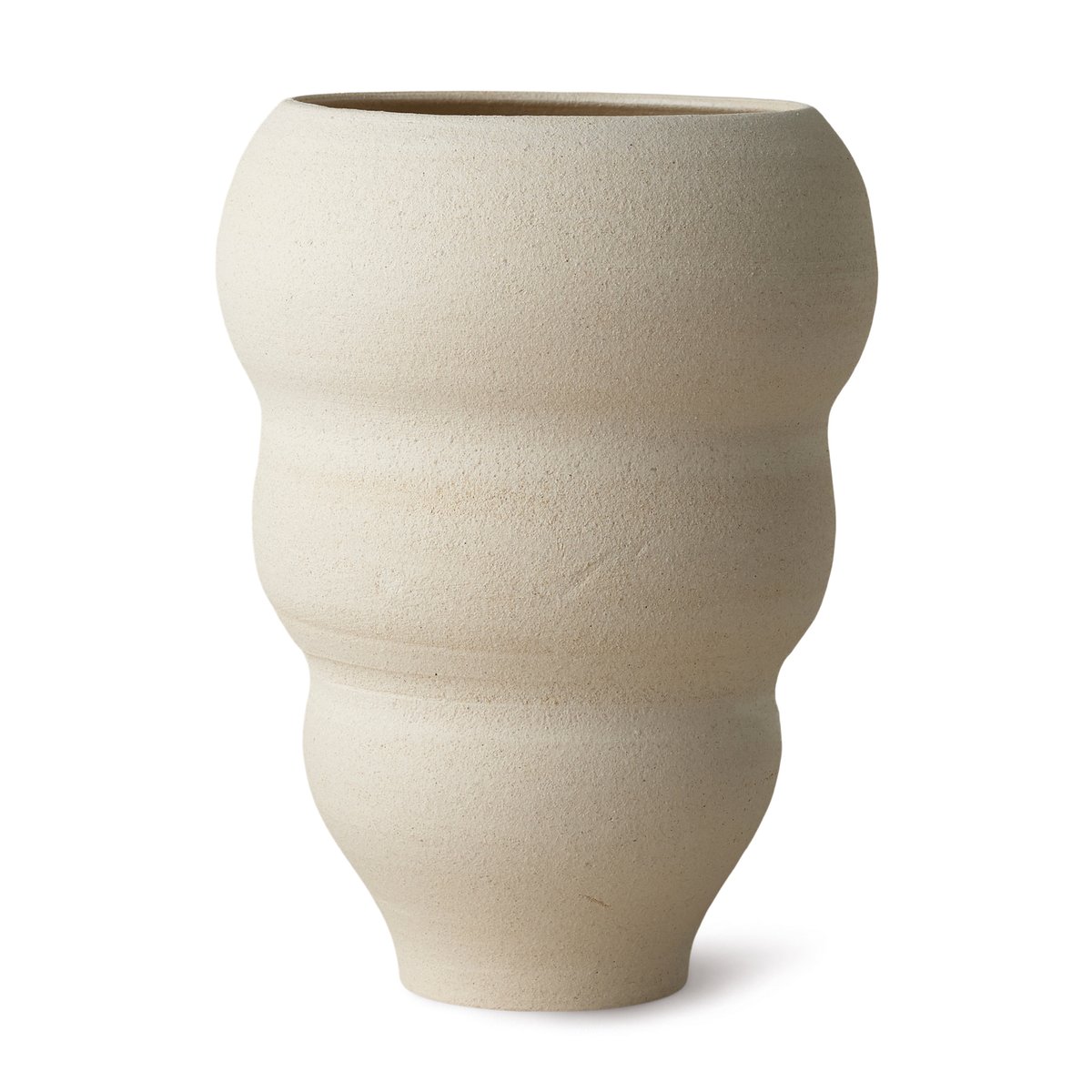Ro Collection Hand turned vase no. 60 Curved Vanilla
