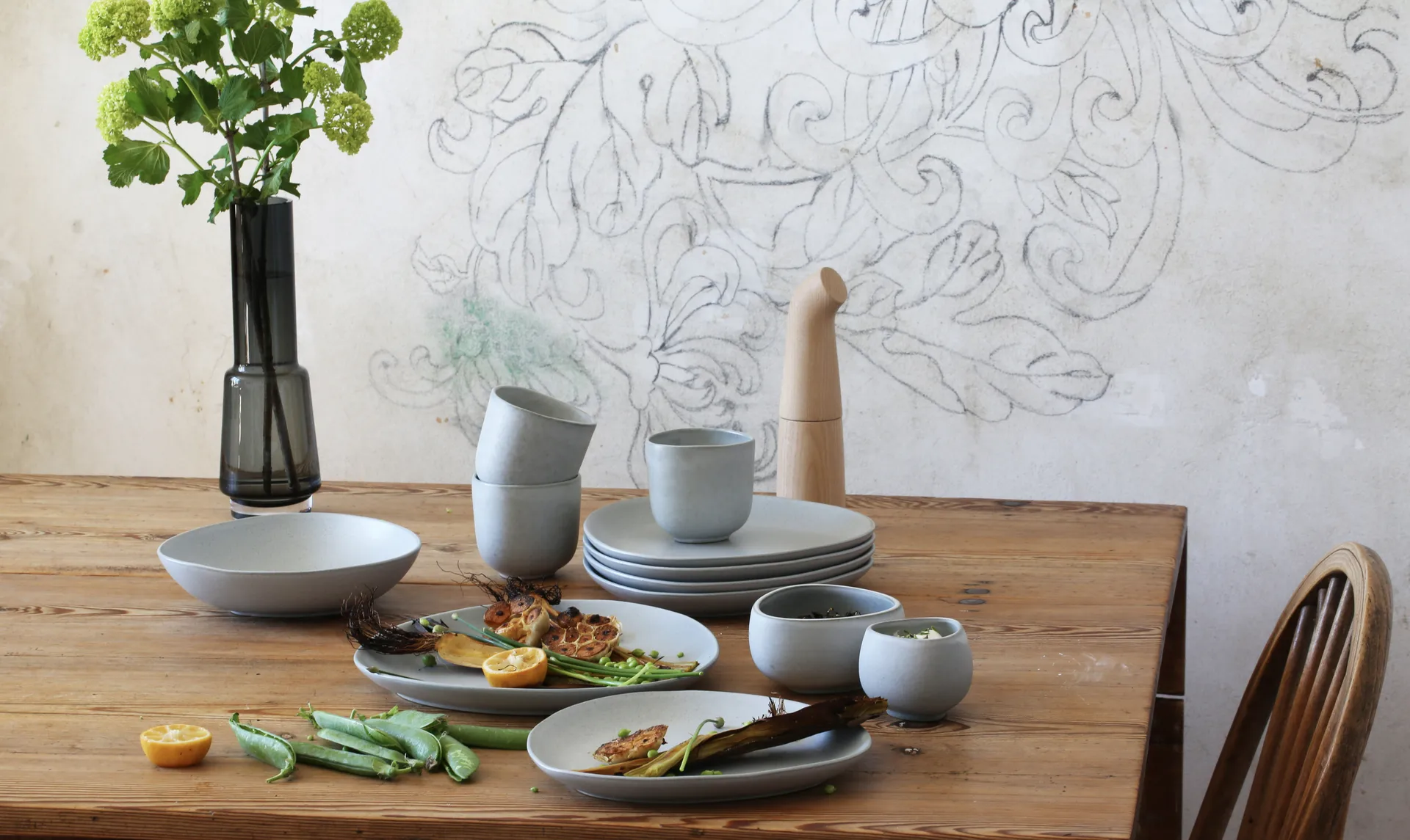 Plate no.34 2-pack, Ash grey Ro Collection