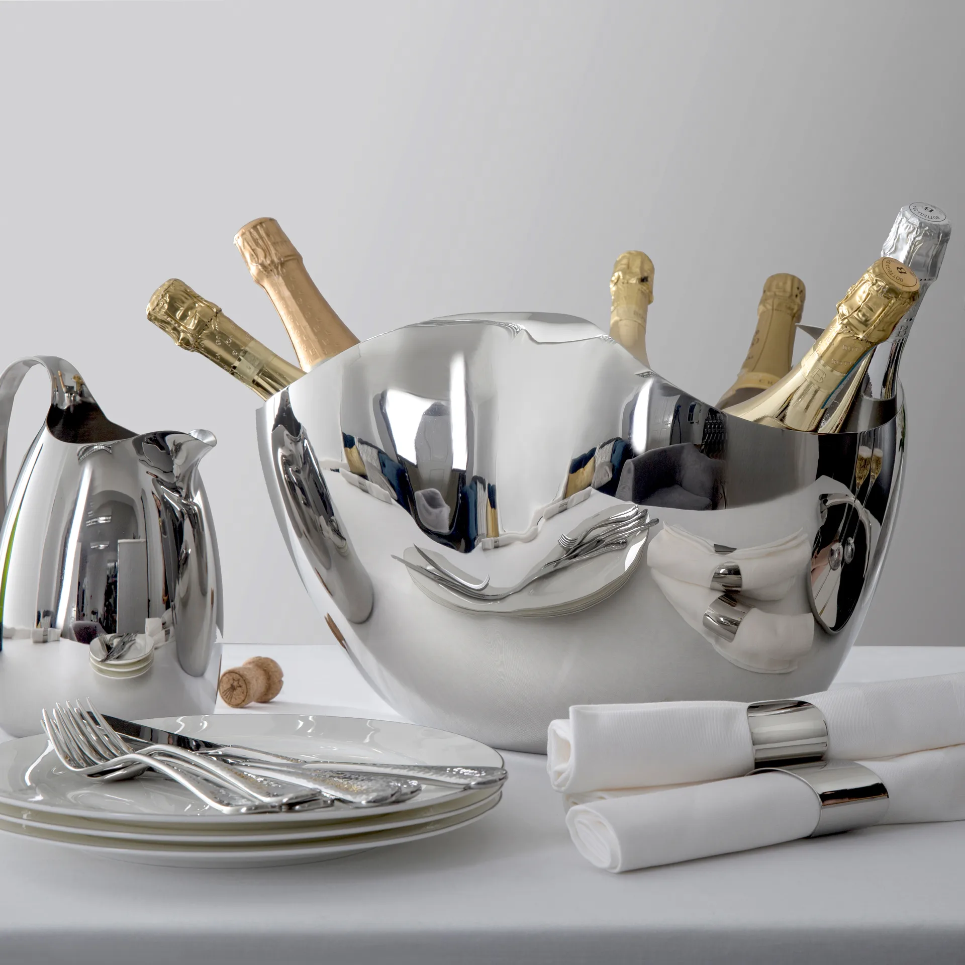 Drift champagnekoeler 27 cm, Roestvrij staal Robert Welch