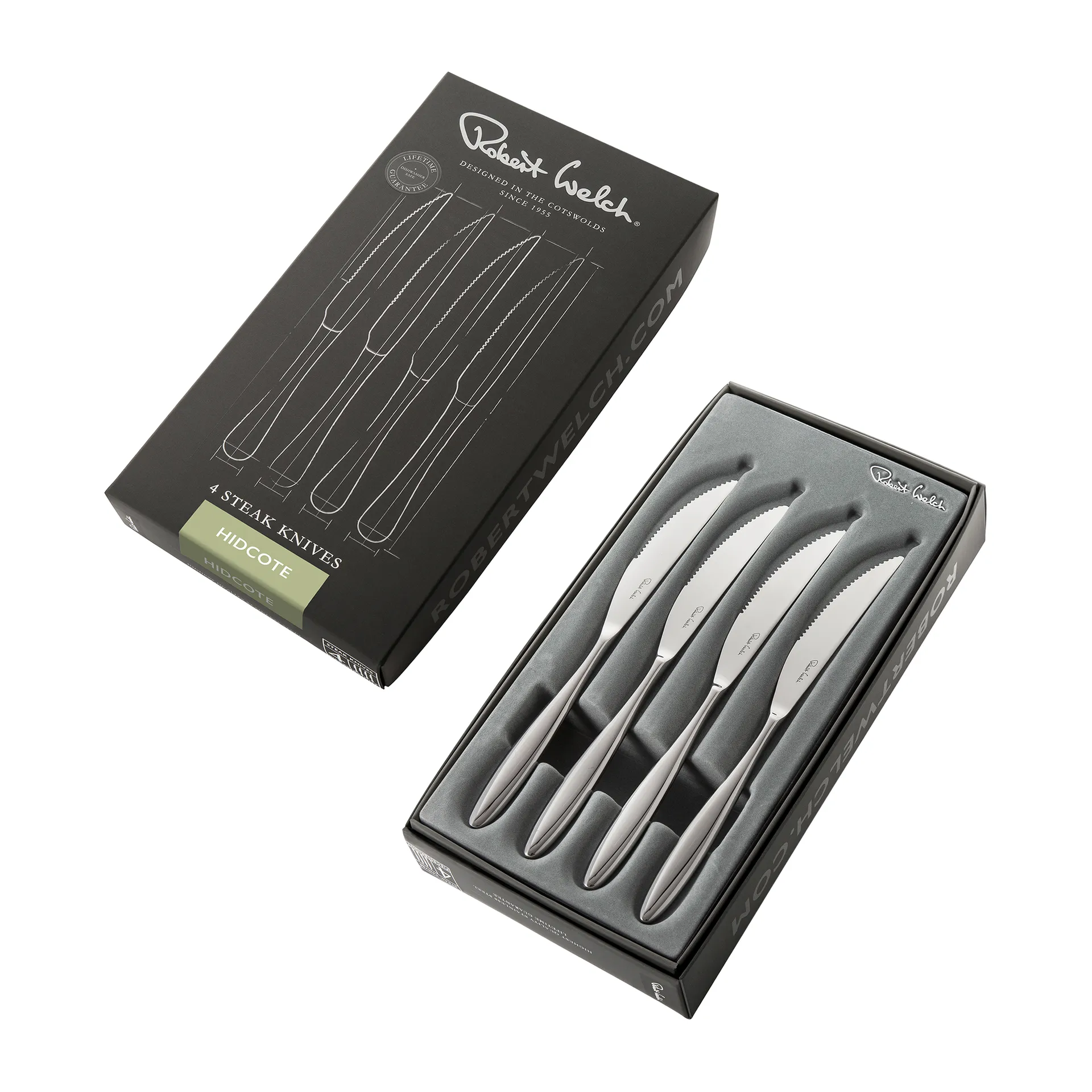 Hidcote Bright grillbestek 4-pack, Roestvrij staal Robert Welch