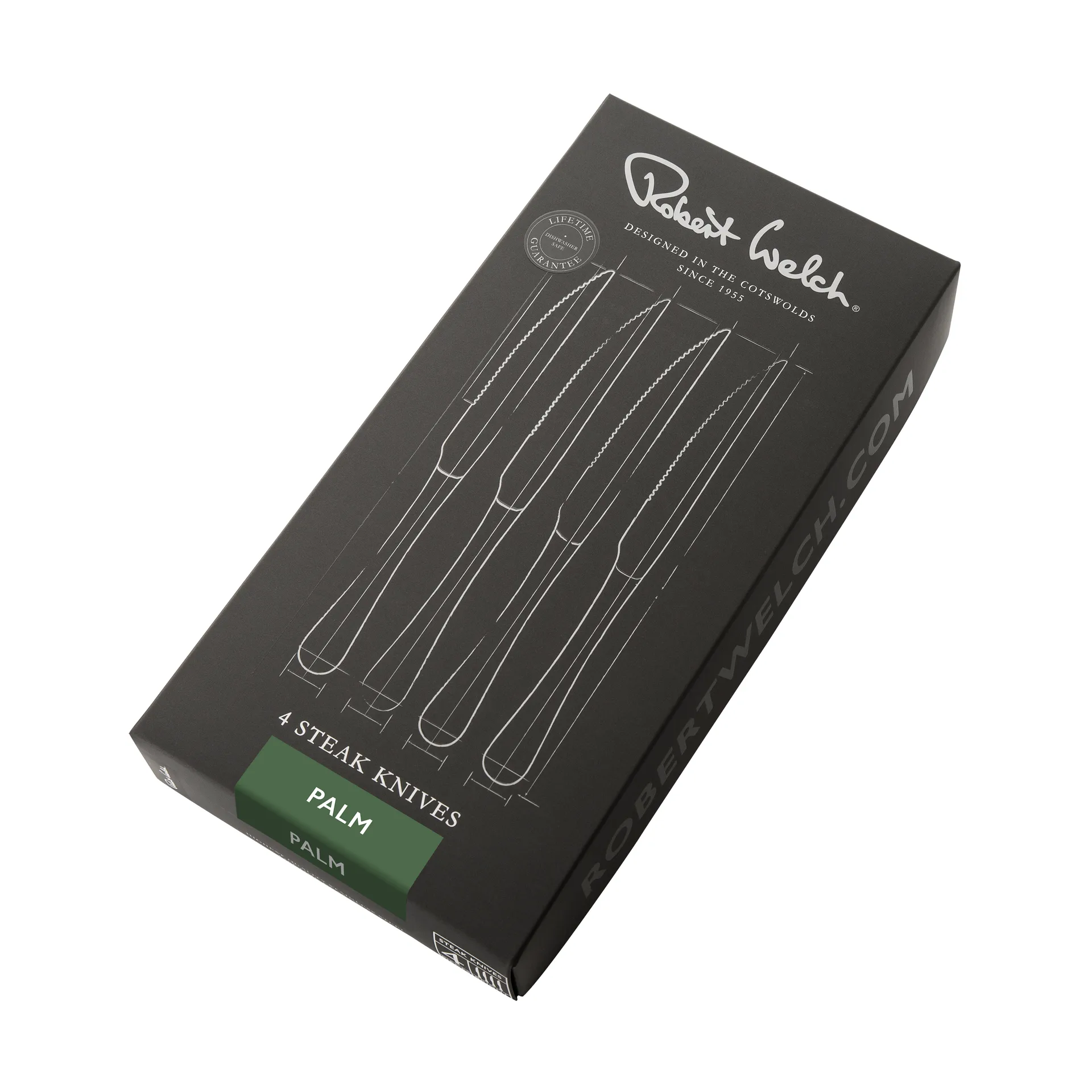 Palm Bright grillmessen 4-pack, Roestvrij staal Robert Welch