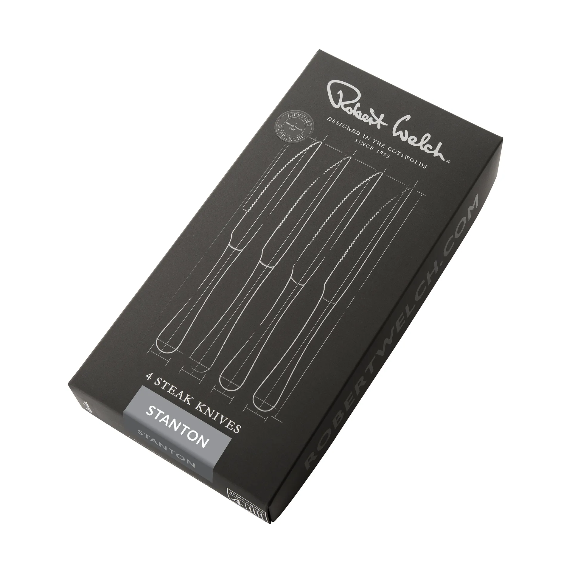 Stanton Bright grillmessen 4-pack, Roestvrij staal Robert Welch