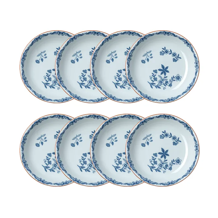 Ostindia diep bord Ø22 cm 8-pack – Blauw - undefined - Rörstrand