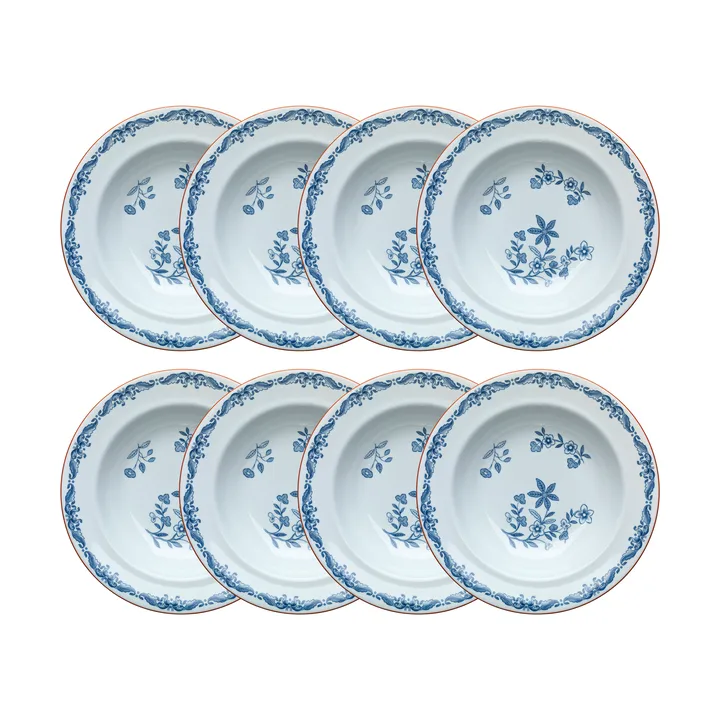 Ostindia diep bord Ø24 cm 8-pack – Blauw - Rörstrand