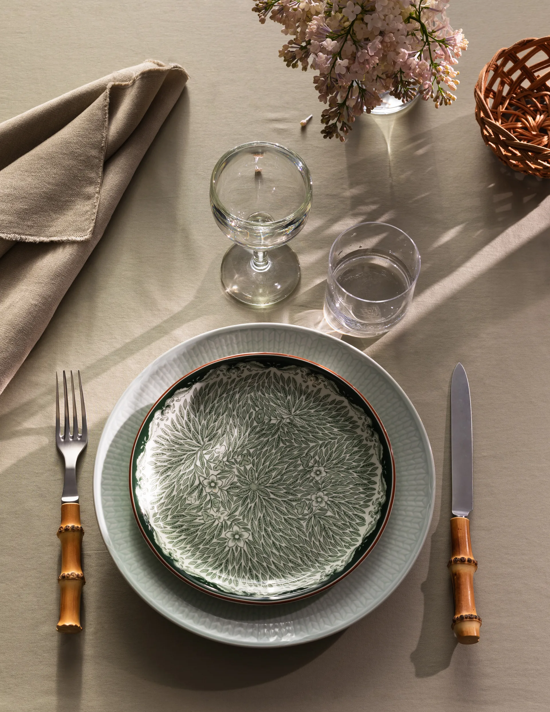 Ostindia Floris bord Ø20 cm, Groen Rörstrand