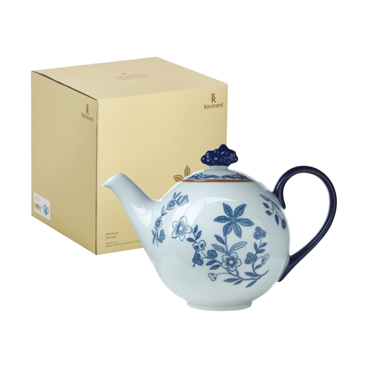 Ostindia theepot 1,2 l cadeauverpakking - Blauw-wit - Rörstrand