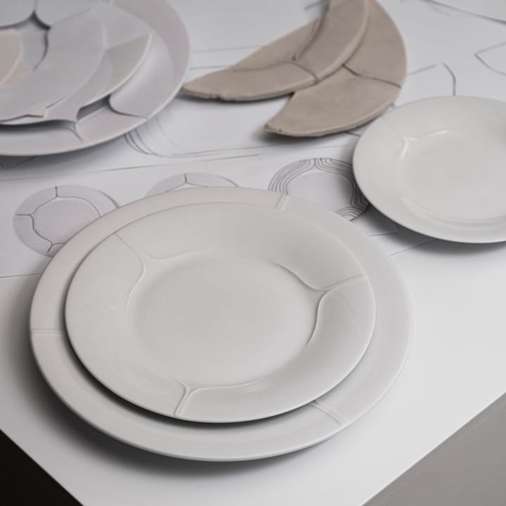 Pli Blanc bord 21 cm, Wit Rörstrand