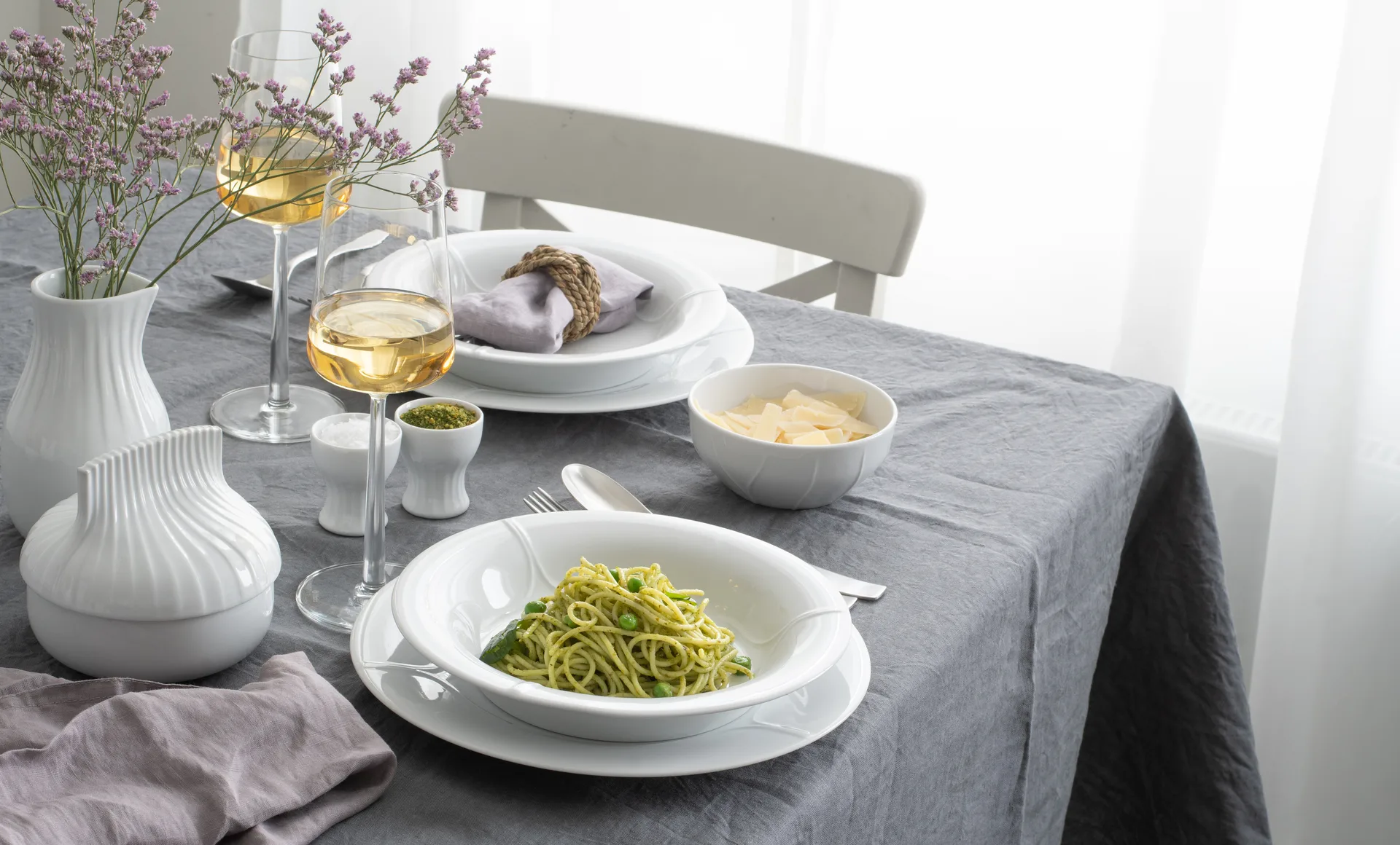 Pli Blanc diep bord 23 cm, Wit Rörstrand