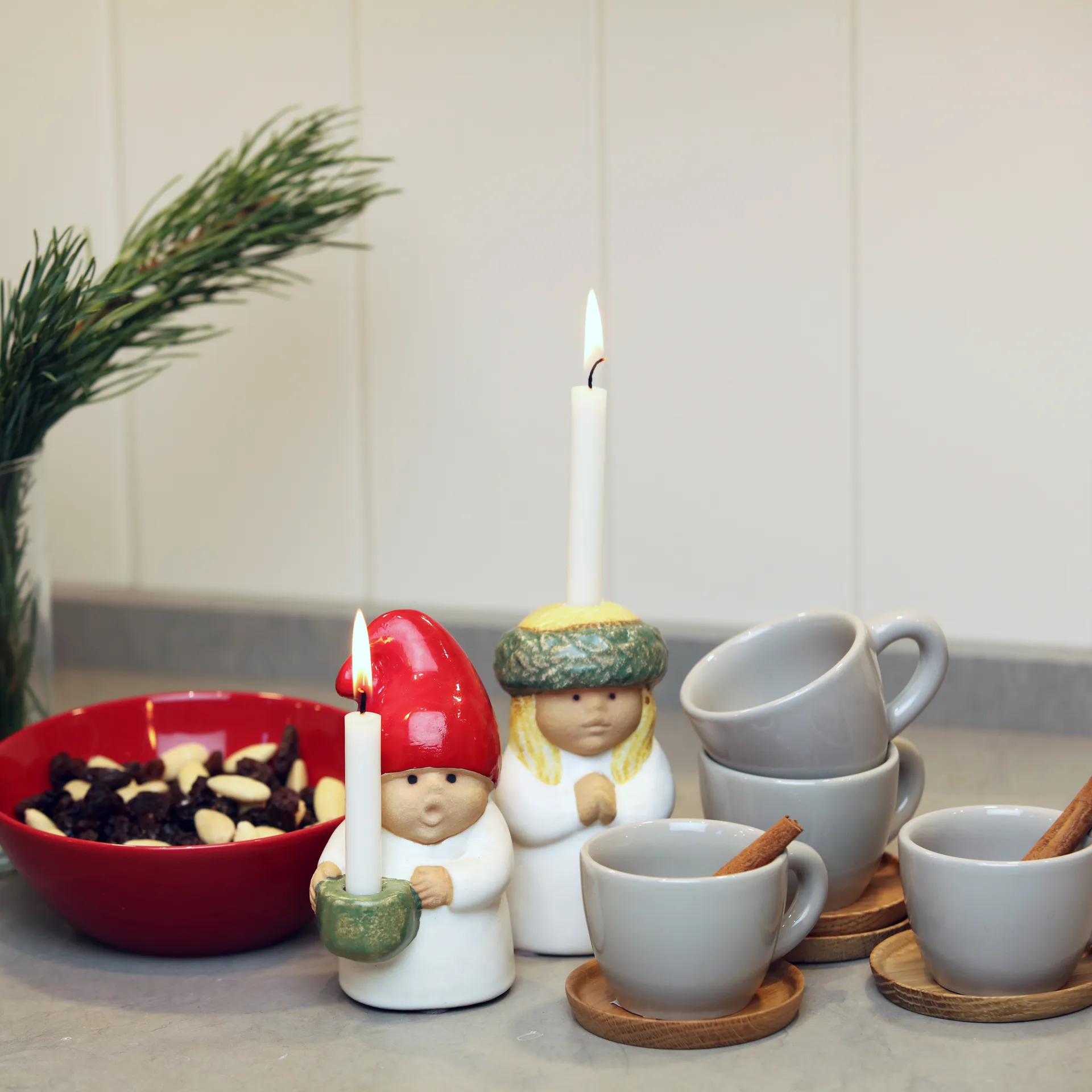 Santa beeldje, wit Rörstrand