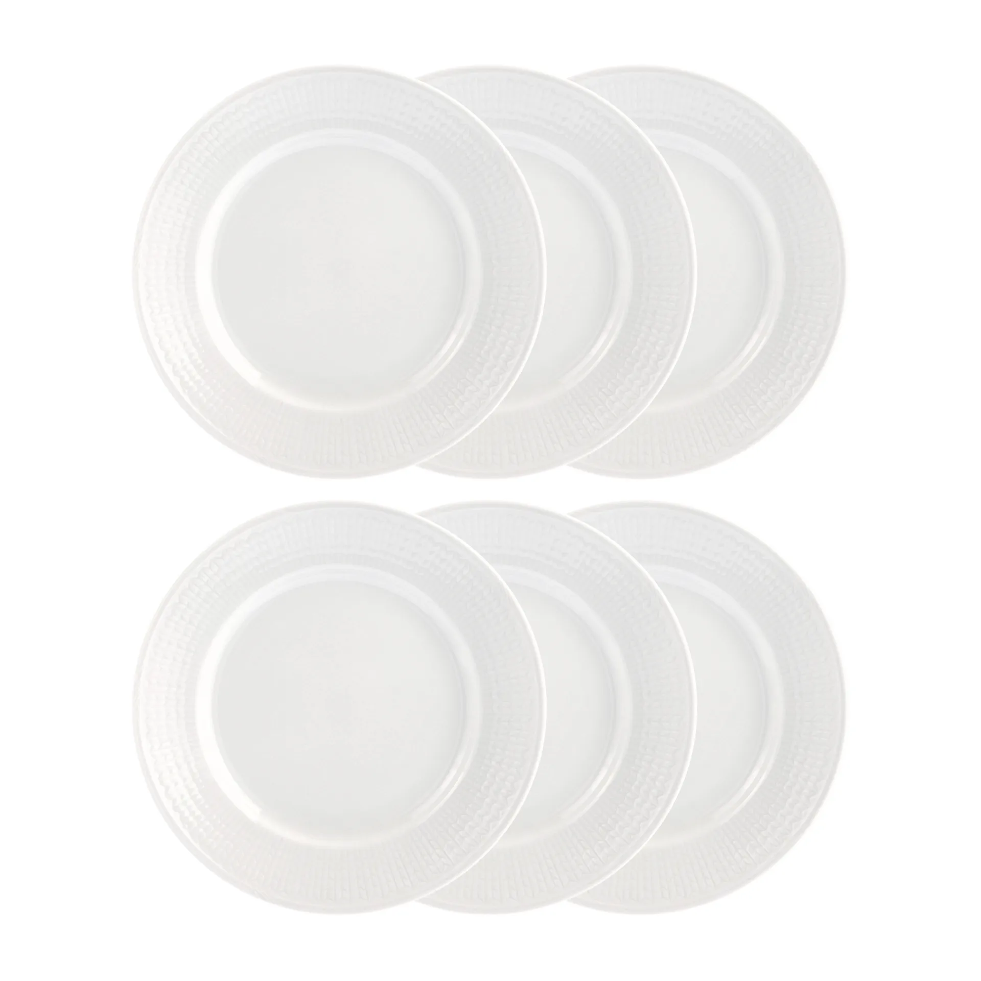Swedish Grace bord Ø 21 cm, 6-pack snow (wit),  Rörstrand