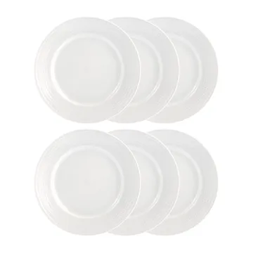 Swedish Grace bord Ø 21 cm, 6-pack snow (wit) - Rörstrand