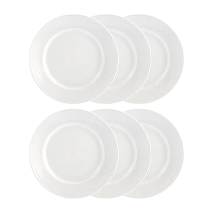 Swedish Grace bord Ø 21 cm, 6-pack snow (wit) - Rörstrand