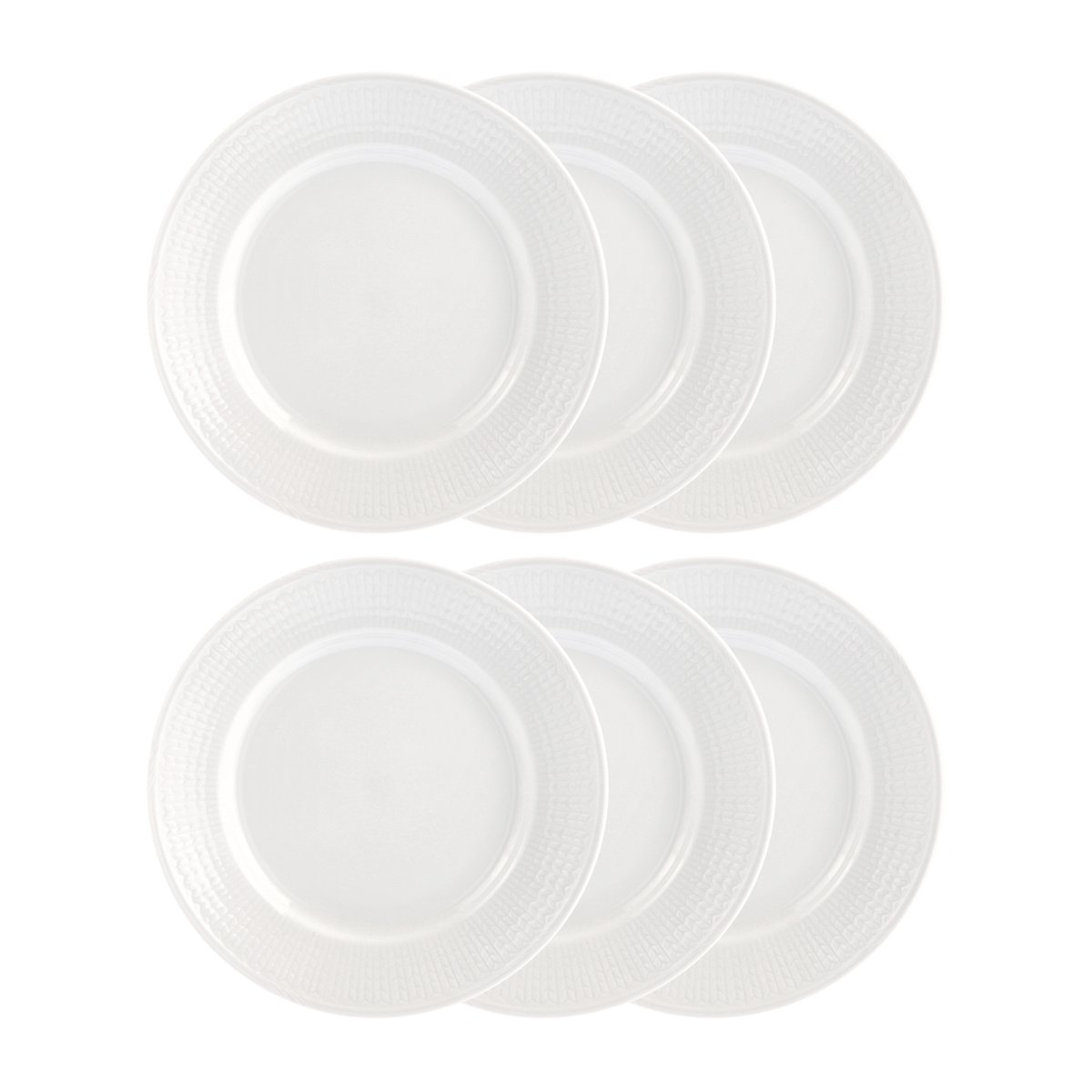 Rörstrand Swedish Grace bord Ø 21 cm, 6-pack snow (wit) snow (wit)