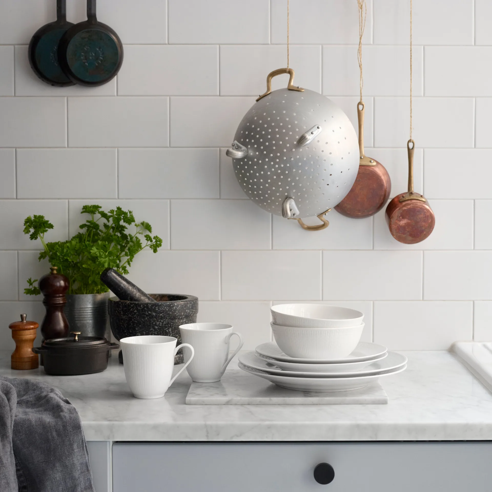 Swedish Grace bord Ø21 cm 8-pack - Sneeuw (wit) Rörstrand