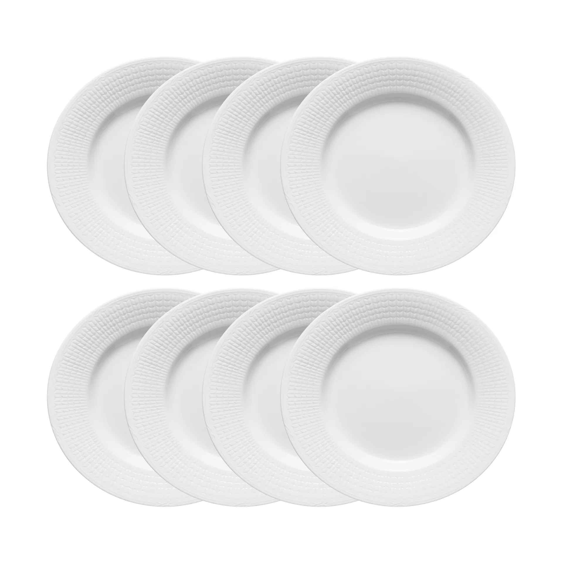 Swedish Grace bord Ø24 cm 8-pack - Sneeuw (wit),  Rörstrand