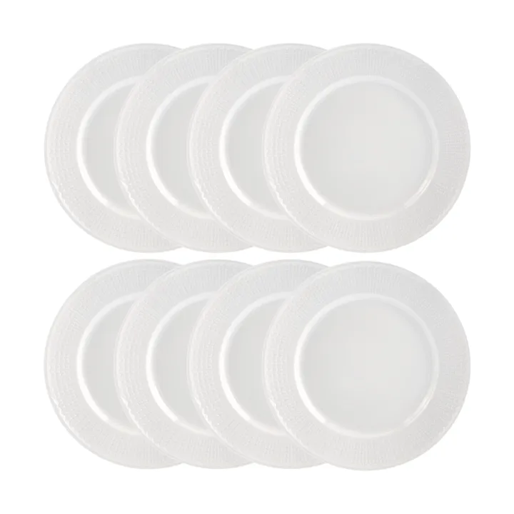 Swedish Grace bord Ø27 cm 8-pack - Sneeuw (wit) - undefined - Rörstrand