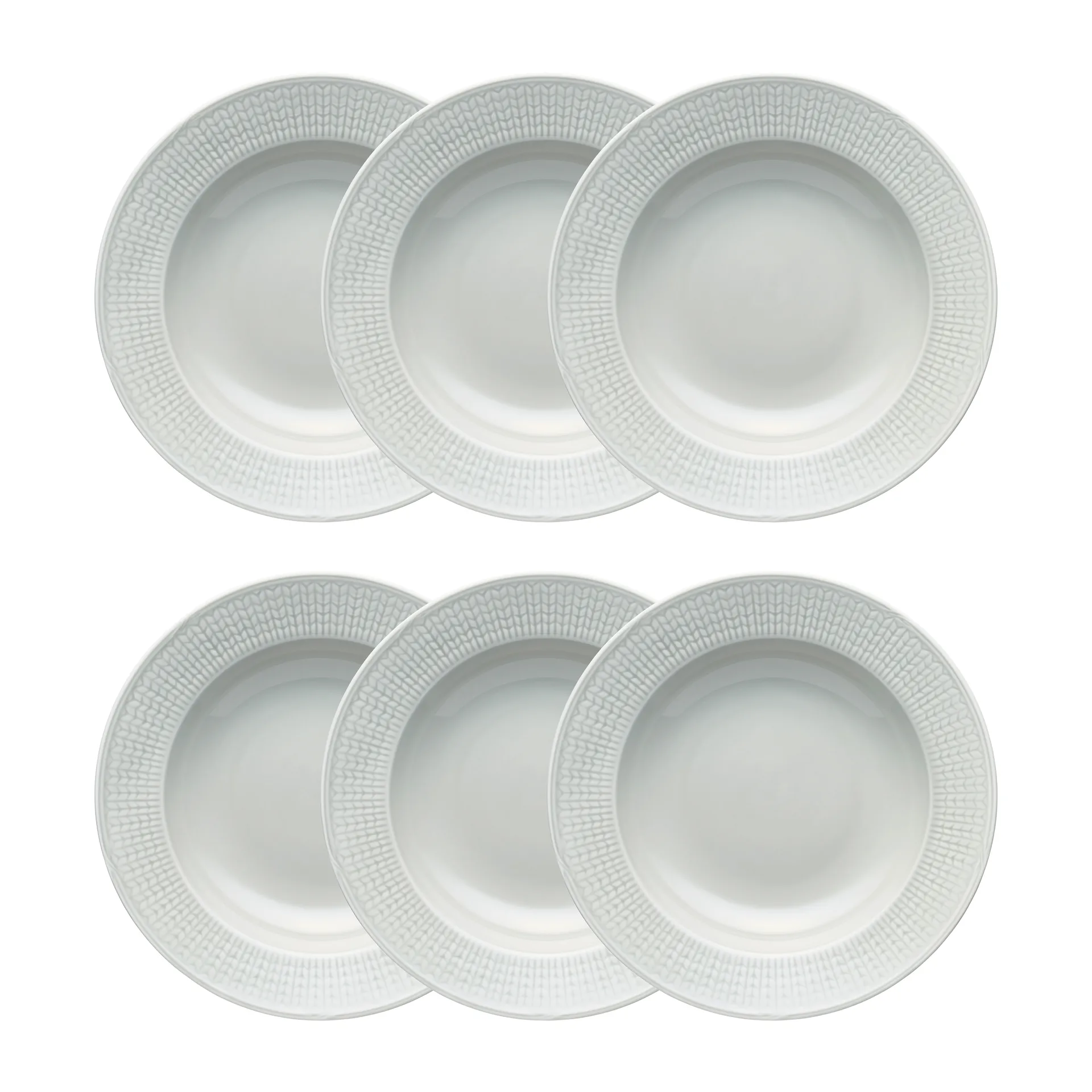 Swedish Grace diep bord 25 cm 6-pack Dimma(grijs),  Rörstrand