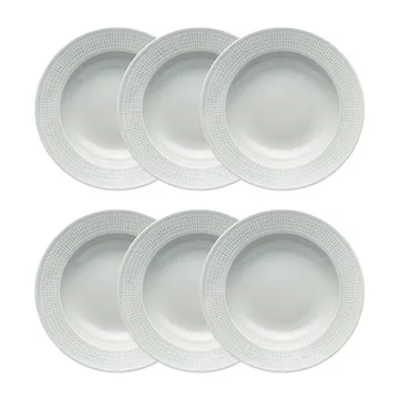 Swedish Grace diep bord 25 cm 6-pack Dimma(grijs) - Rörstrand