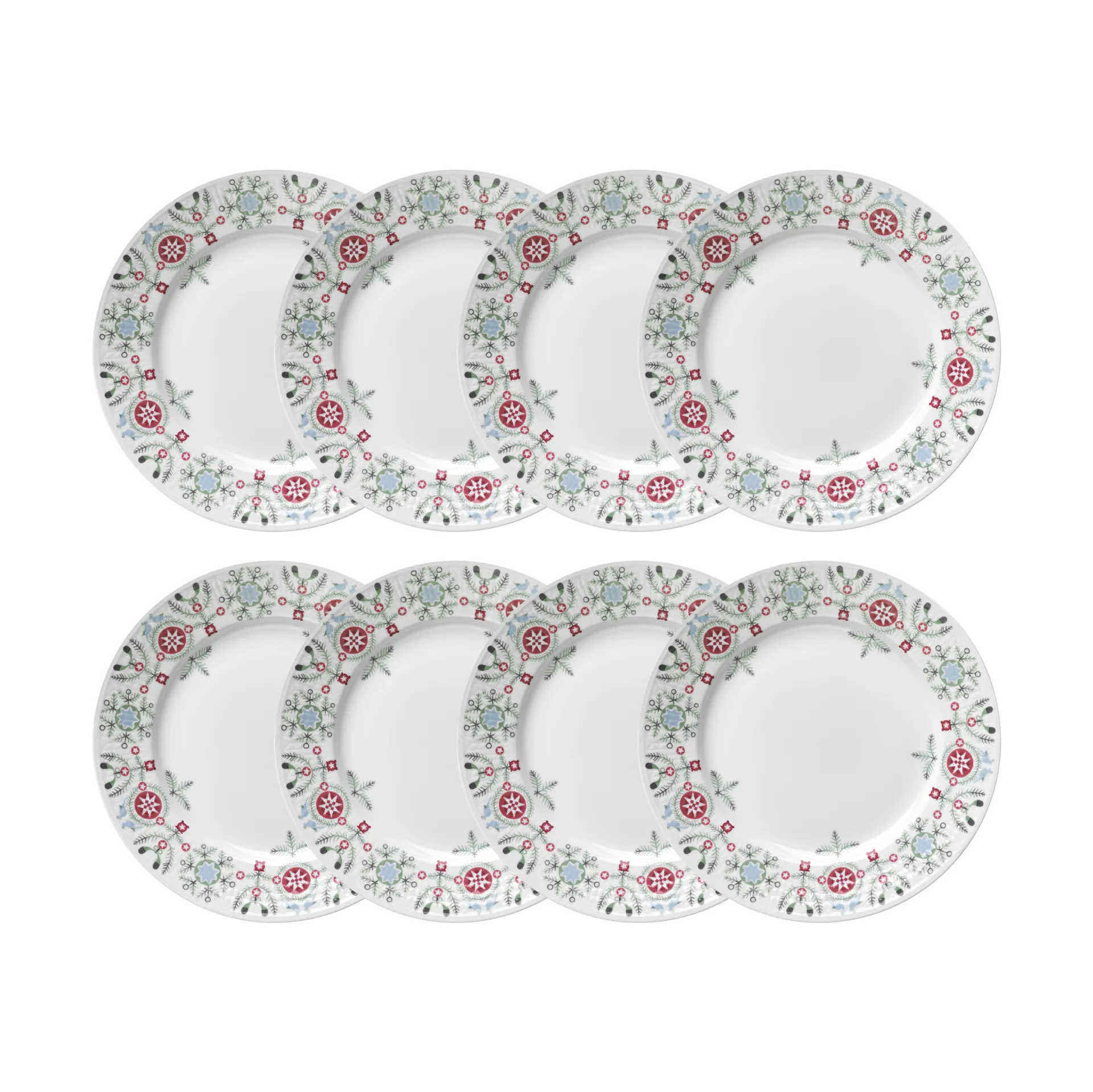 Swedish Grace Winter bord Ø21 cm 8-pack - Wit,  Rörstrand