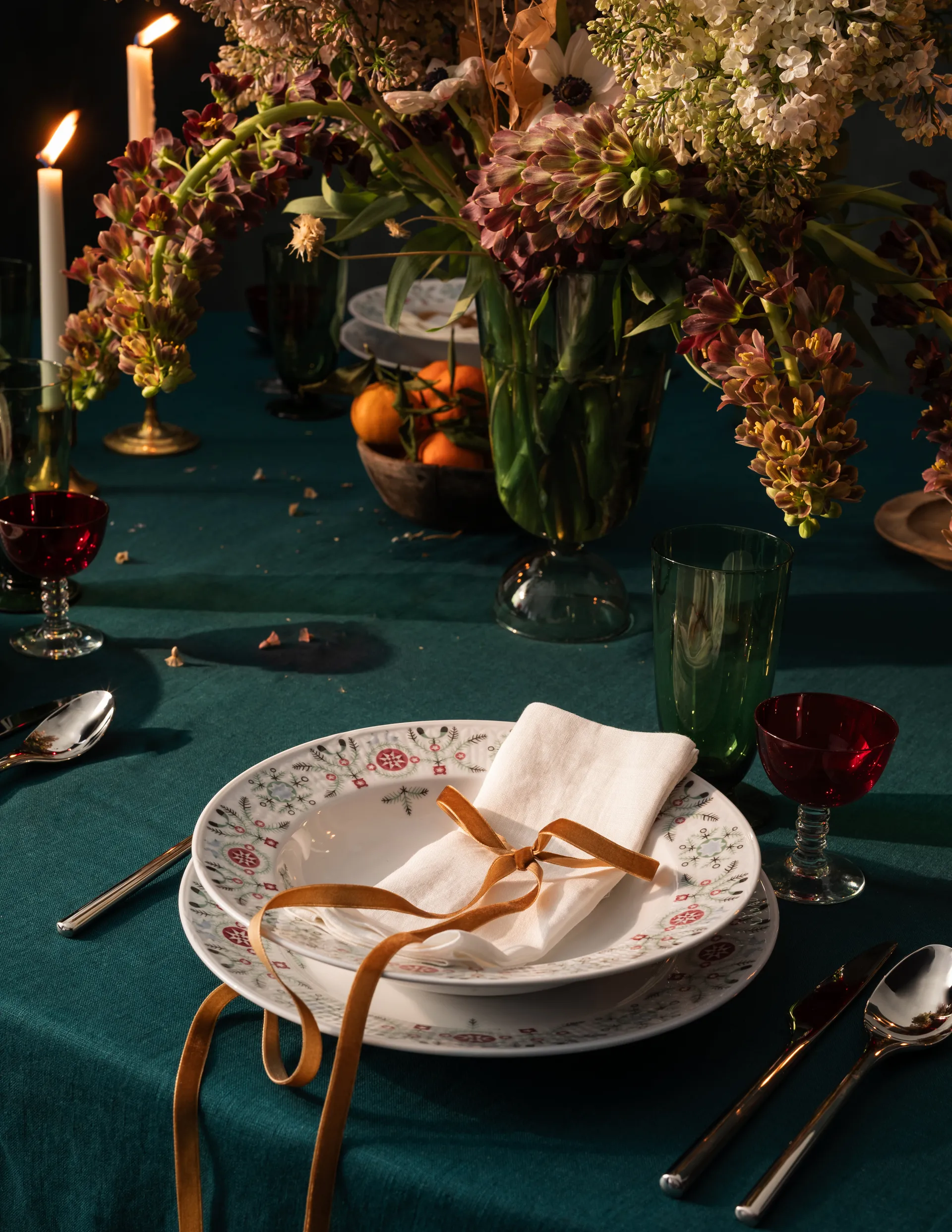 Swedish Grace Winter diep bord Ø25 cm, Wit Rörstrand