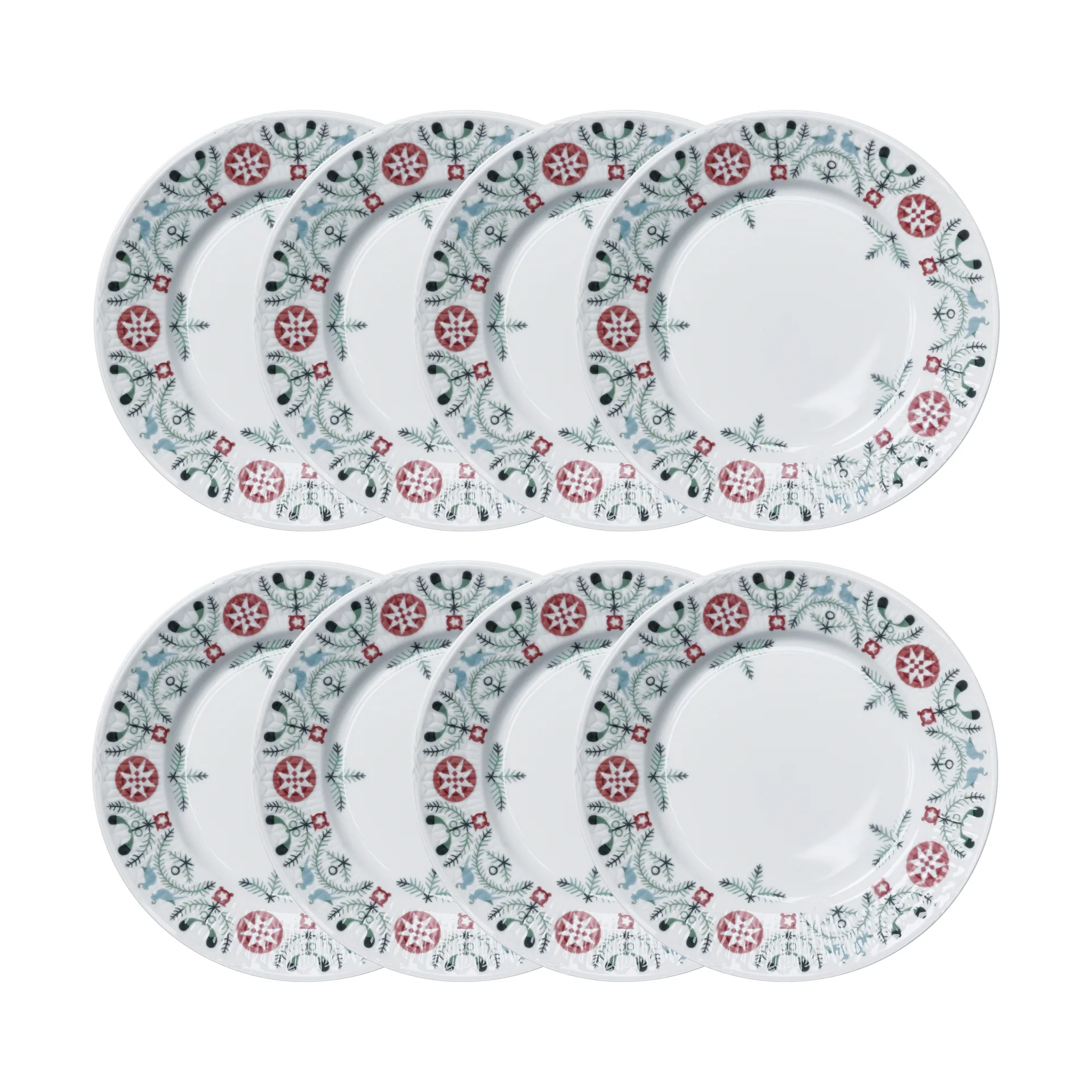 Swedish Grace Winter ontbijtbordje Ø17 cm 8-pack - Wit,  Rörstrand