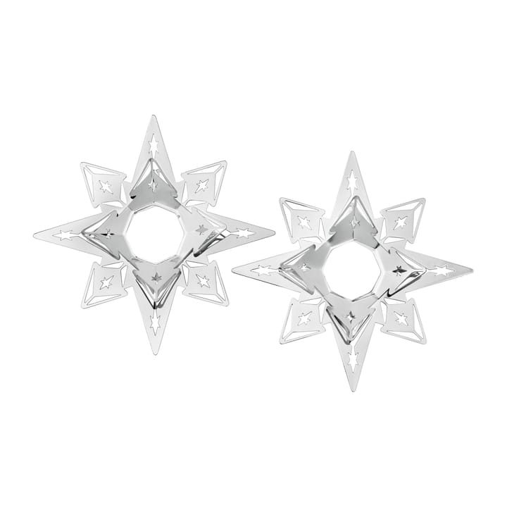 Karen Blixen kaarsenmanchet ster 3 cm 2-pack - Verzilverd - Rosendahl