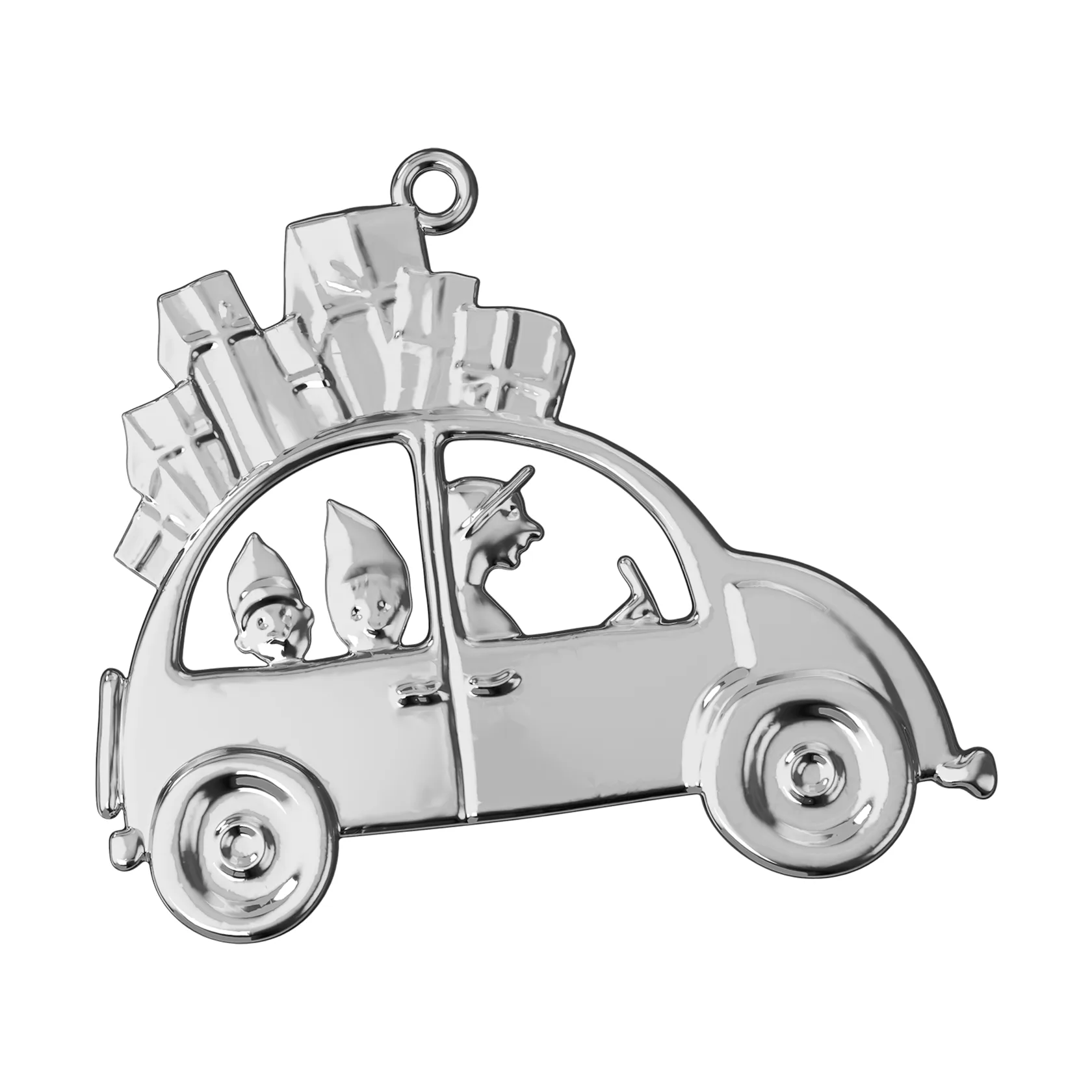 Karen Blixen kerstauto kersthanger 6,5 cm, Verzilverd Rosendahl